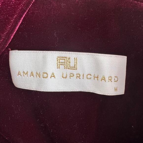 Amanda Uprichard Burgundy Red Velvet Mini Dress Size Medium - Picture 4 of 7
